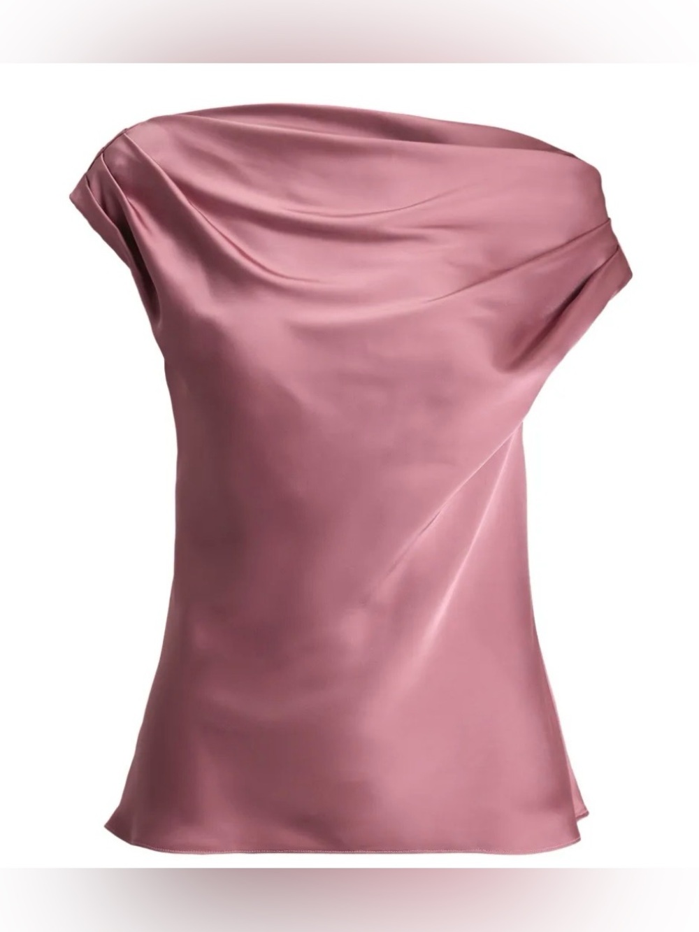 Lauren Ralph Lauren Dusty Rose Satin One-Shoulder Camisole size M